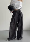 The Frankie Shop Noor Wide Pants - Grey Pinstripe Bottoms Women Grey