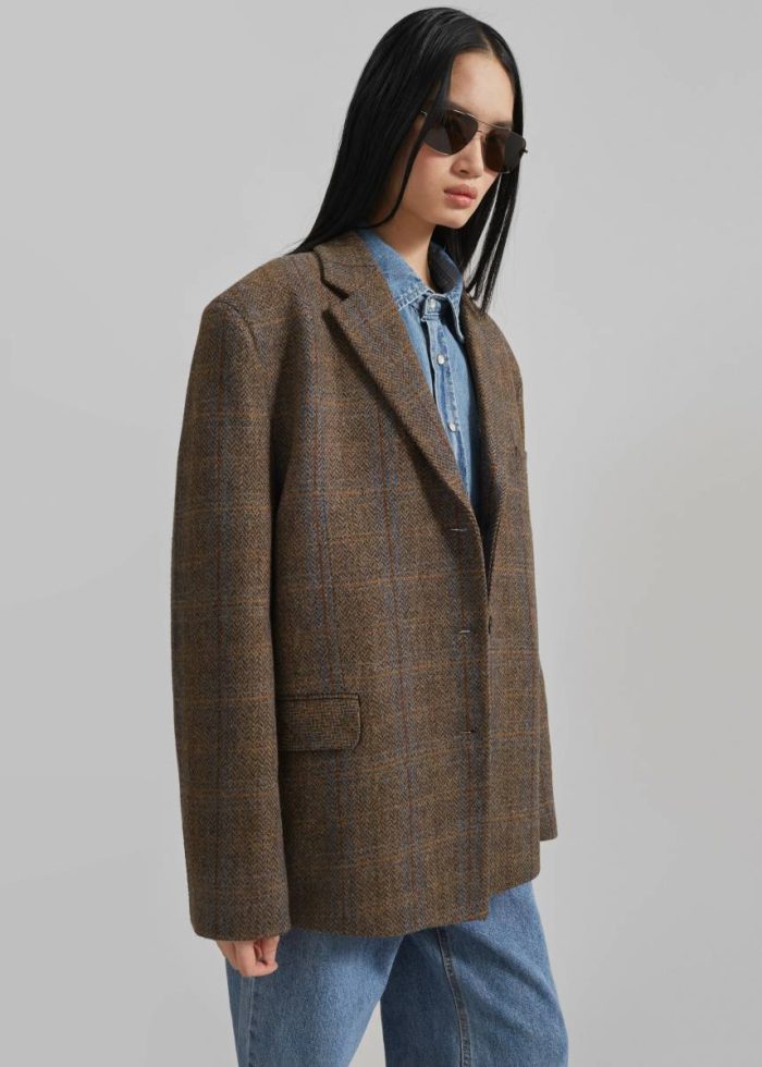 The Frankie Shop Outerwear Arundel Plaid Wool Blazer - Multicolor Multi Women