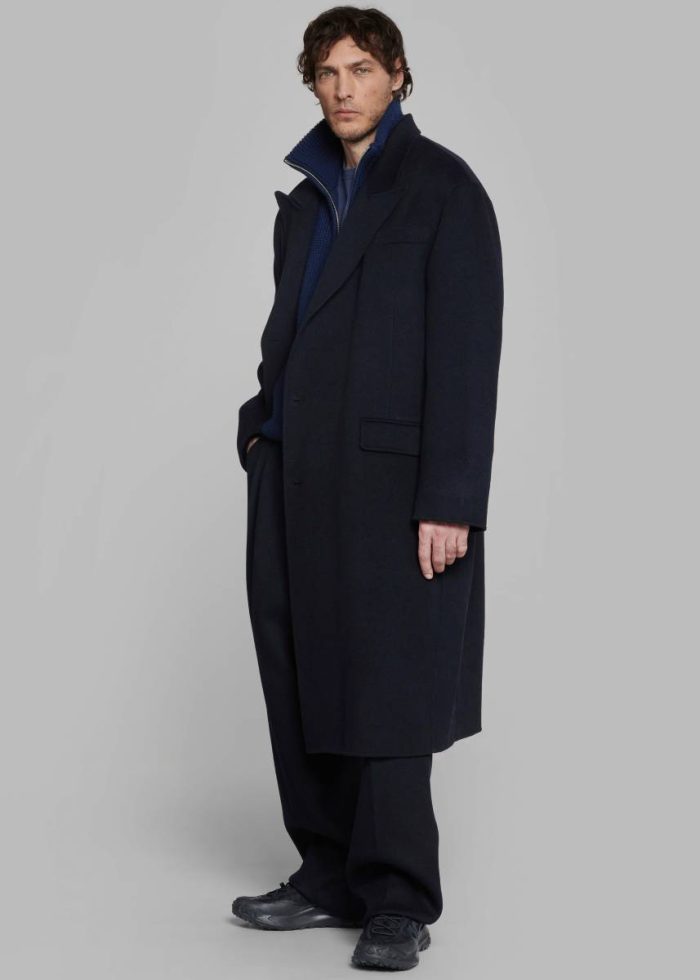 The Frankie Shop Outerwear Blue Men Paxton Wool Coat - Dark Navy
