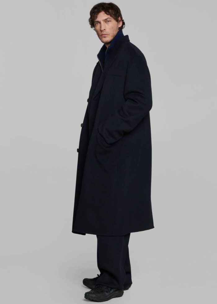The Frankie Shop Outerwear Blue Men Paxton Wool Coat - Dark Navy