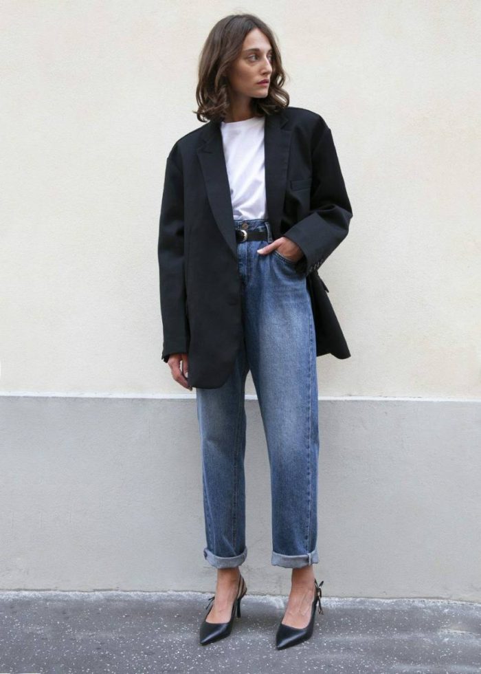 The Frankie Shop Outerwear Frankie Oversized Boyfriend Blazer - Black Black Women