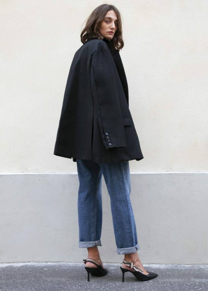 The Frankie Shop Outerwear Frankie Oversized Boyfriend Blazer - Black Black Women