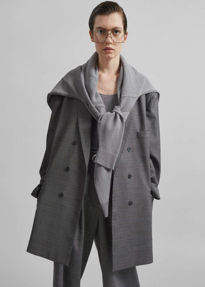 The Frankie Shop Outerwear Grey Verdat Oversized Blazer - Grey Women