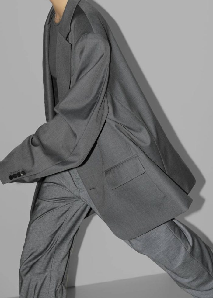 The Frankie Shop Outerwear Grey Women Dee Maxi Oversized Blazer - Charcoal