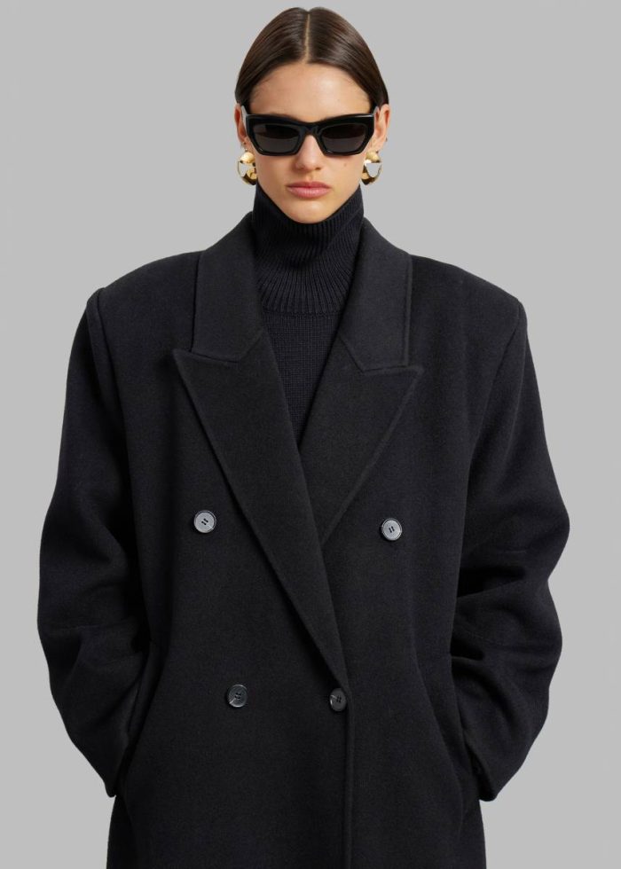 The Frankie Shop Outerwear Women Black Gaia Double Breasted Coat - Black