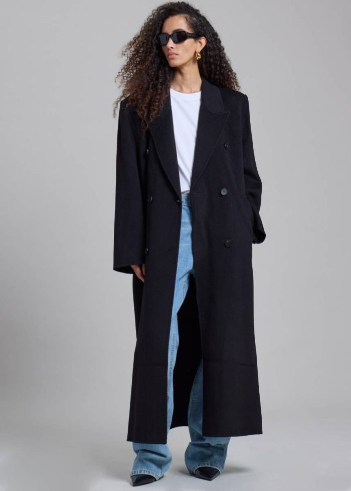 The Frankie Shop Outerwear Women Black Gaia Double Breasted Coat - Black