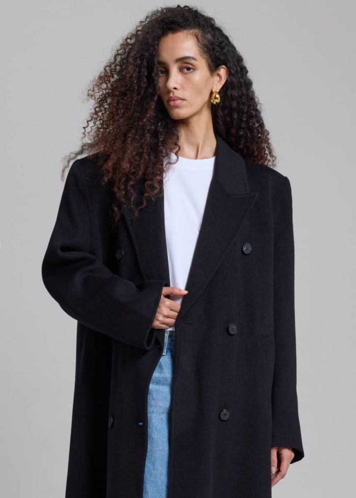The Frankie Shop Outerwear Women Black Gaia Double Breasted Coat - Black