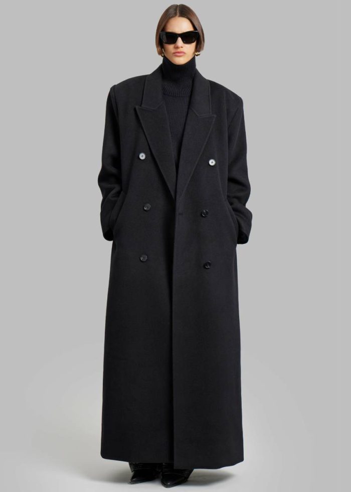 The Frankie Shop Outerwear Women Black Gaia Double Breasted Coat - Black