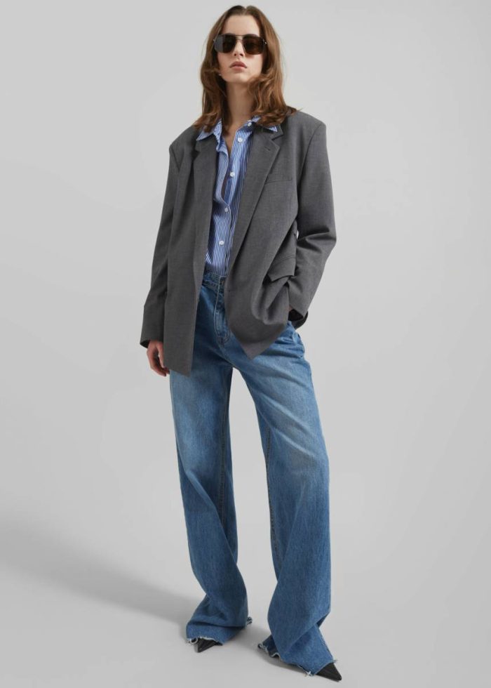 The Frankie Shop Salzburg Belted Blazer - Grey Outerwear Grey Women