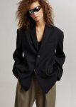 The Frankie Shop Tansy Oversized Blazer - Black Outerwear Women Black