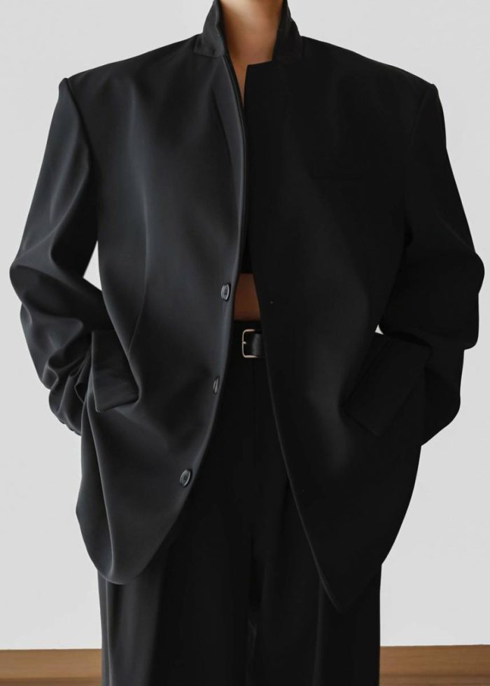 The Frankie Shop Tansy Oversized Blazer - Black Outerwear Women Black