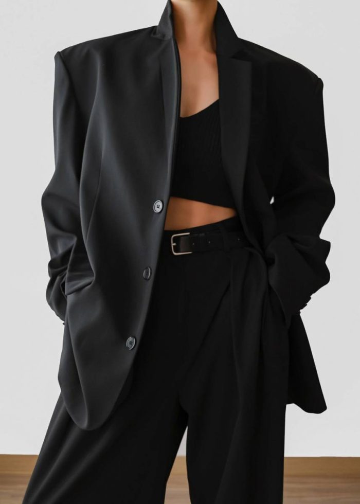 The Frankie Shop Tansy Oversized Blazer - Black Outerwear Women Black