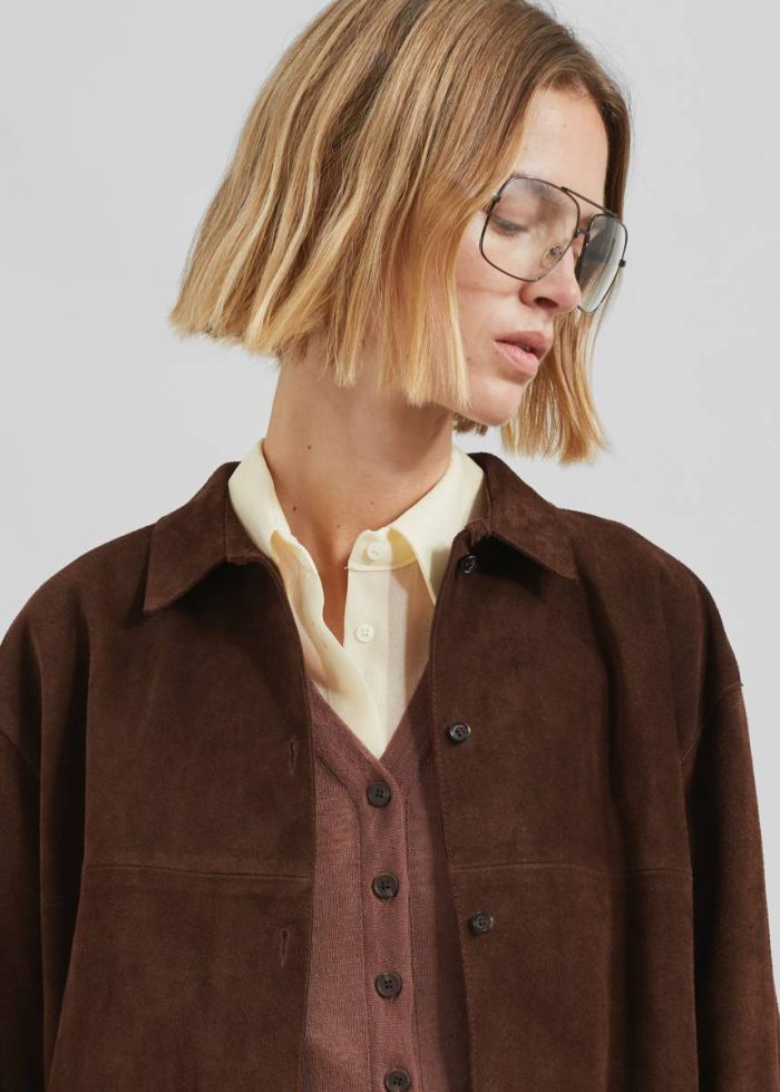 The Frankie Shop Thames Suede Jacket - Brown Brown Women Outerwear