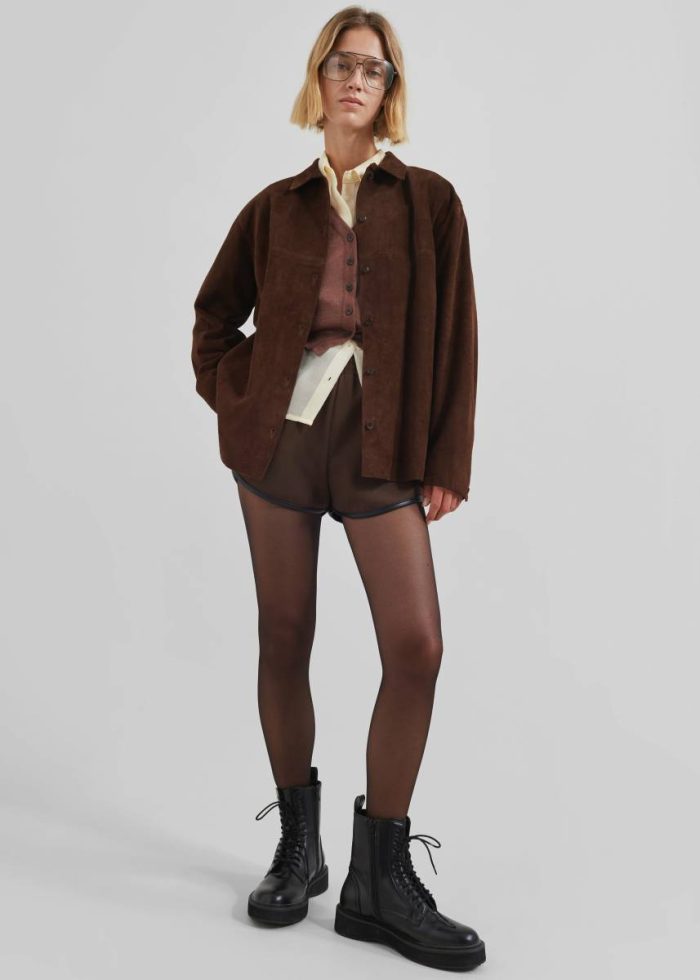 The Frankie Shop Thames Suede Jacket - Brown Brown Women Outerwear