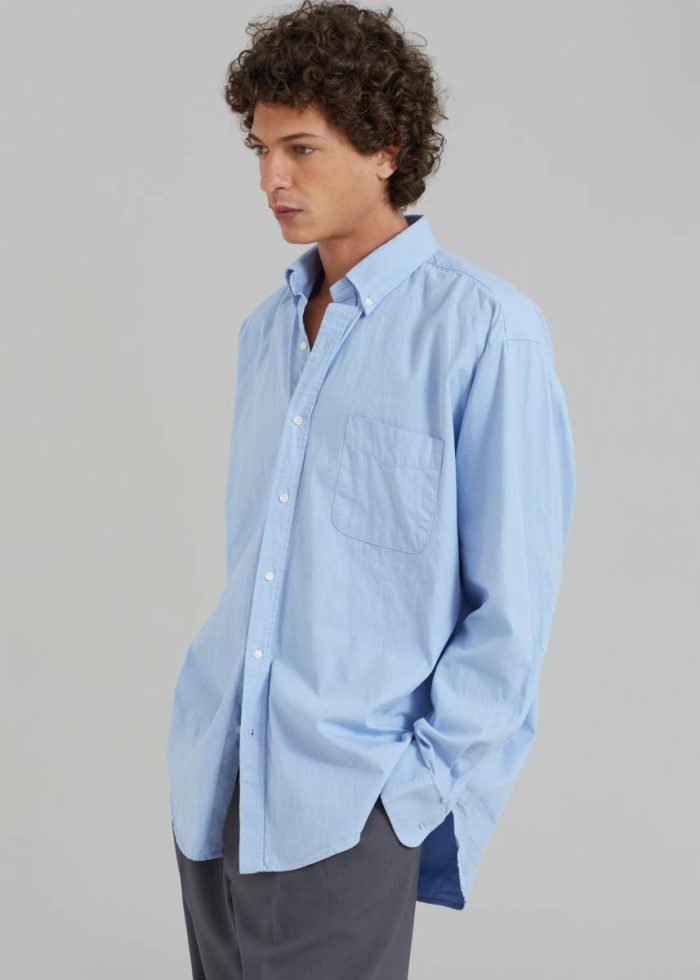 The Frankie Shop Tops Blue Sinclair Shirt - Sky Blue Men