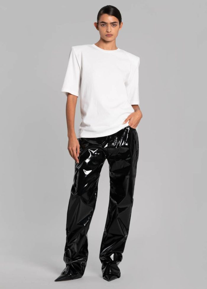 The Frankie Shop Tops Carrington Padded Shoulder Tee - White White Women