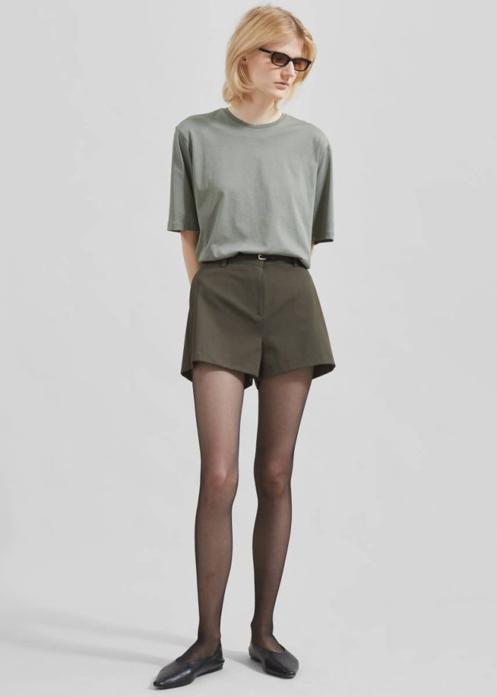 The Frankie Shop Tops Green Women Harper Soft Organic T-Shirt - Light Khaki