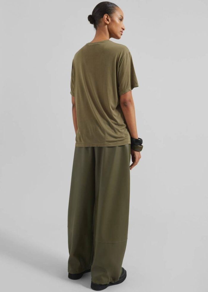The Frankie Shop Tops Green Women Selvan Sheer T-Shirt - Khaki