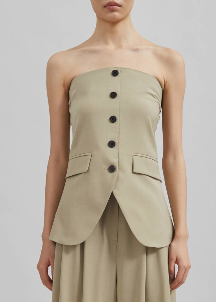 The Frankie Shop Tops Women Beige Livvy Strapless Vest - Beige