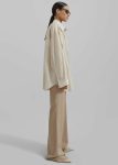 The Frankie Shop Tops Women Beige Ola Semi Sheer Button Up Shirt - Ivory