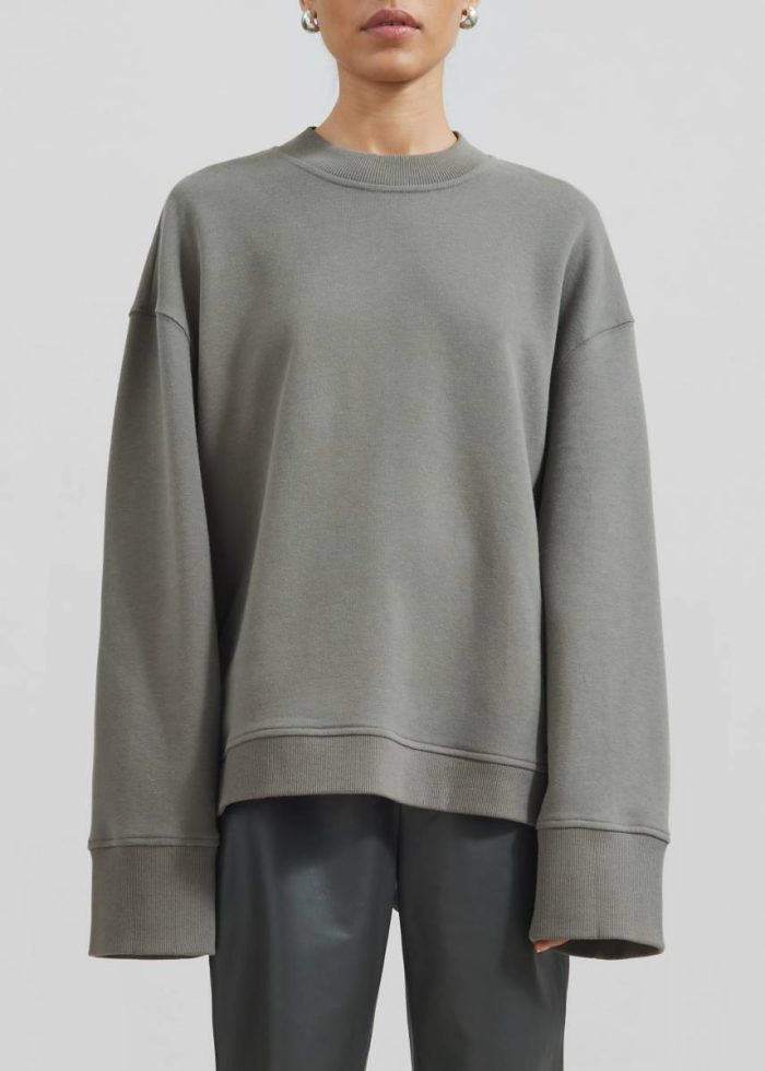 The Frankie Shop Tops Women Talia Sweatshirt - Light Khaki Green