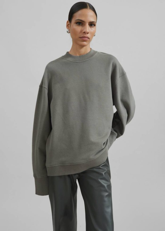 The Frankie Shop Tops Women Talia Sweatshirt - Light Khaki Green