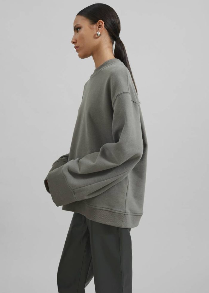 The Frankie Shop Tops Women Talia Sweatshirt - Light Khaki Green