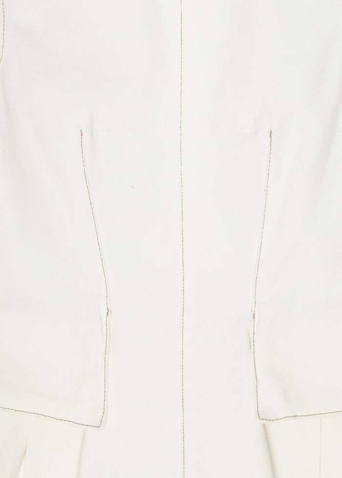 The Frankie Shop White Tops Remain Peplum Denim Top - Ecru Women