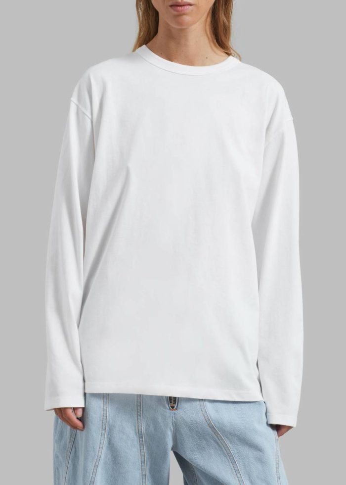 The Frankie Shop White Women Bennett Long Sleeves Tee - Ivory Tops
