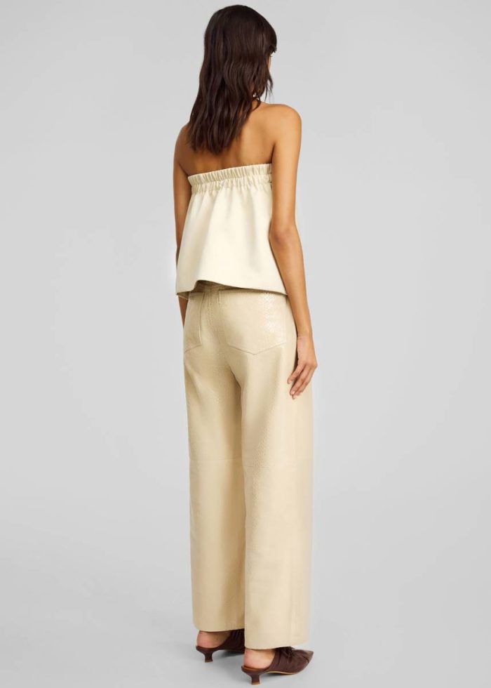 The Frankie Shop White Women By Malene Birger Hermie Top - Oyster Gray Tops