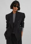 The Frankie Shop Women Black Outerwear Dina Double Breasted Blazer - Black