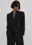 The Frankie Shop Women Black Outerwear Dina Double Breasted Blazer - Black