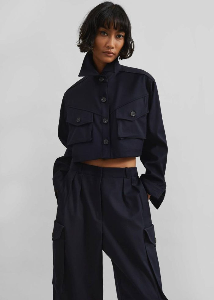 The Frankie Shop Women Blue Bottoms Kiora Cargo Pants - Navy