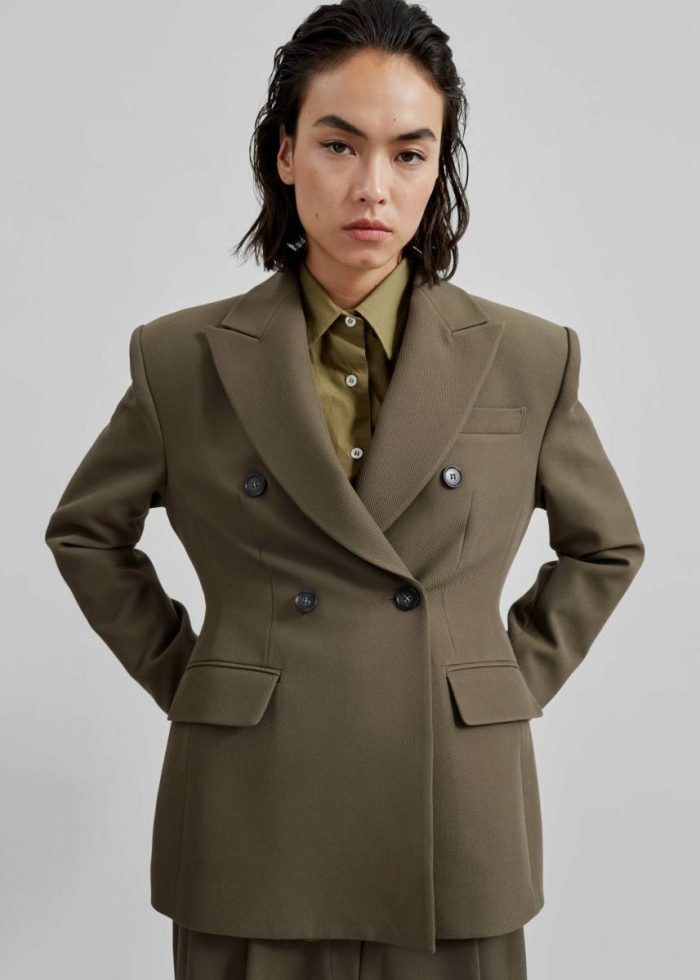 The Frankie Shop Women Green Jody Button Up Shirt - Khaki Tops