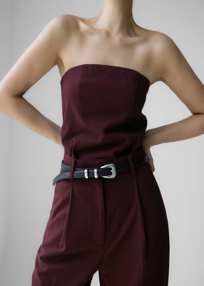 The Frankie Shop Women Red Abbie Strapless Top - Burgundy Tops