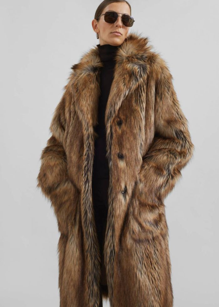 The Frankie Shop Women Rella Faux Fur Coat - Camel Brown Outerwear