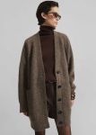 The Frankie Shop Women Ruhr Oversized Mohair Cardigan - Brown Brown Knitwear