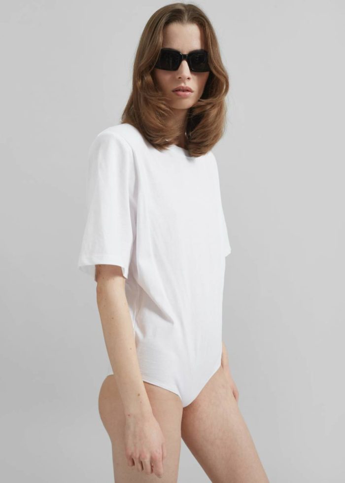 The Frankie Shop Women Tops Meida Padded T-Shirt Bodysuit - White White