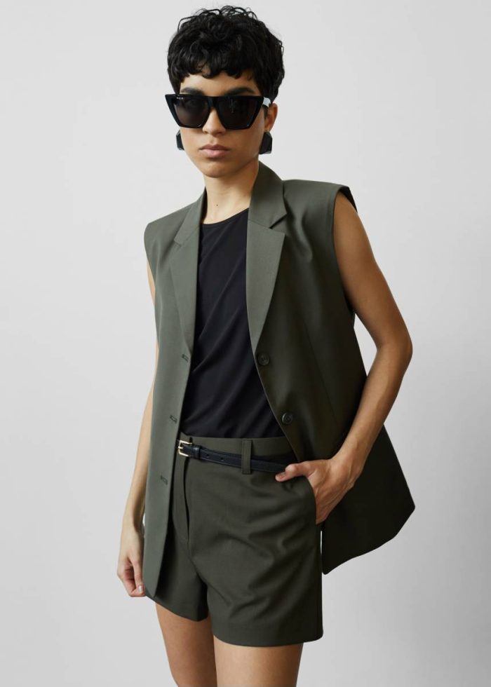 The Frankie Shop Xandra Vest - Khaki Women Green Outerwear
