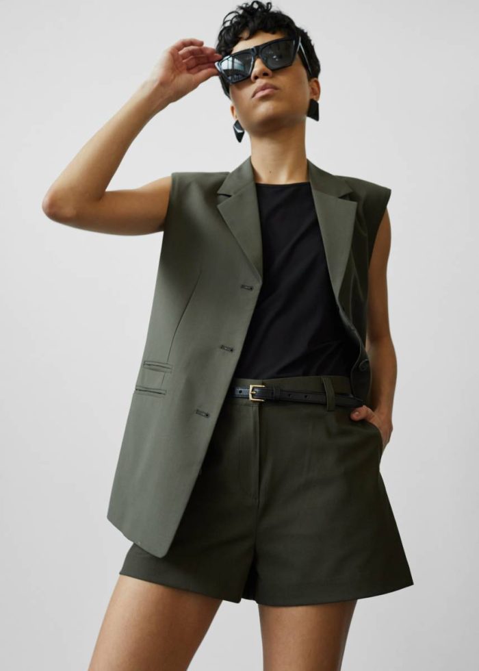 The Frankie Shop Xandra Vest - Khaki Women Green Outerwear