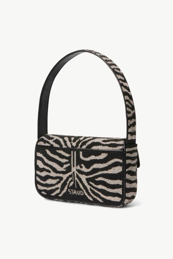 Tommy Beaded Bag | Black White Beaded/Novelty Women Staud