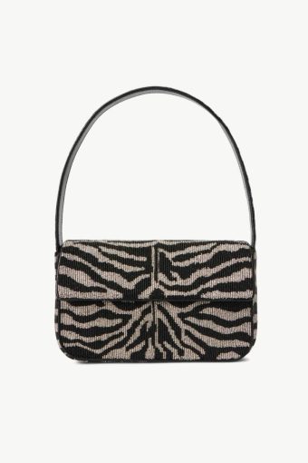 Tommy Beaded Bag | Black White Beaded/Novelty Women Staud