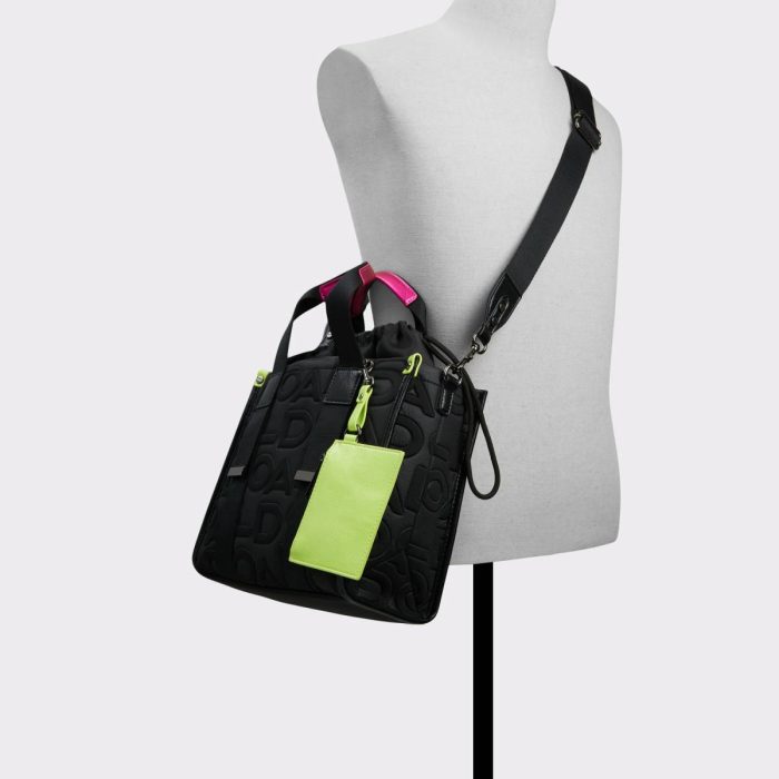 Top Handle Bags Eviecarryyx Open Black Women's Tote & Satchel Bags Aldo Open Black Women