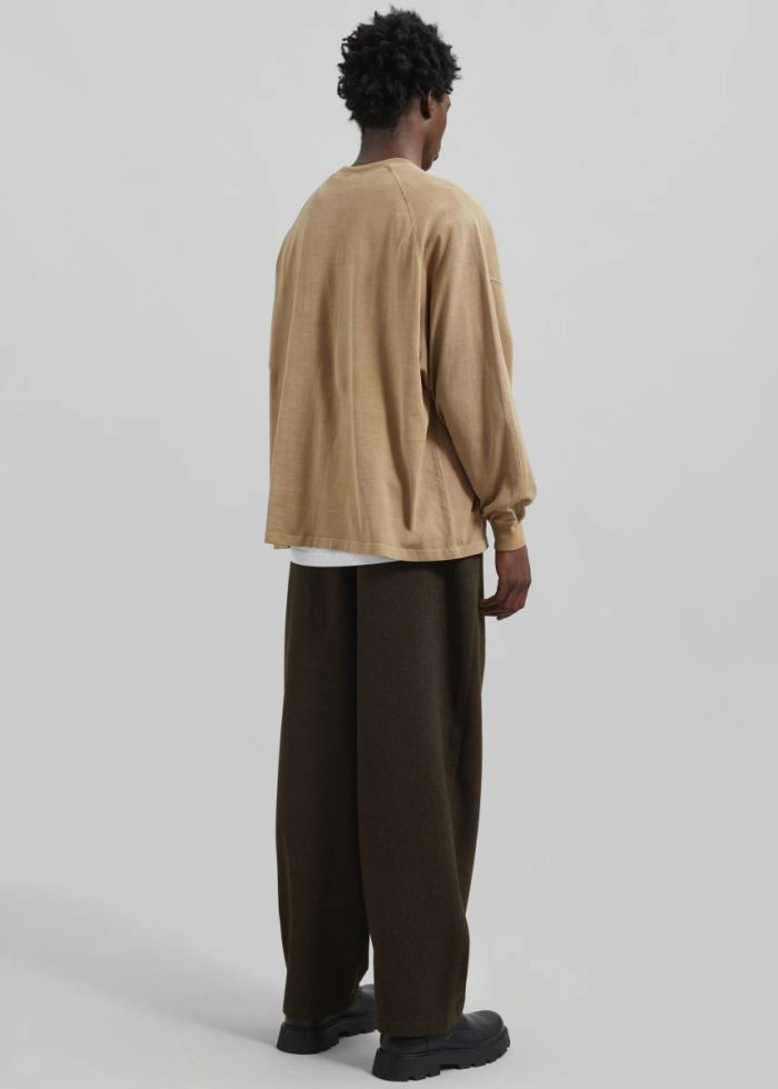 Tops Beige The Frankie Shop Men Collins Long Sleeve Tee - Camel