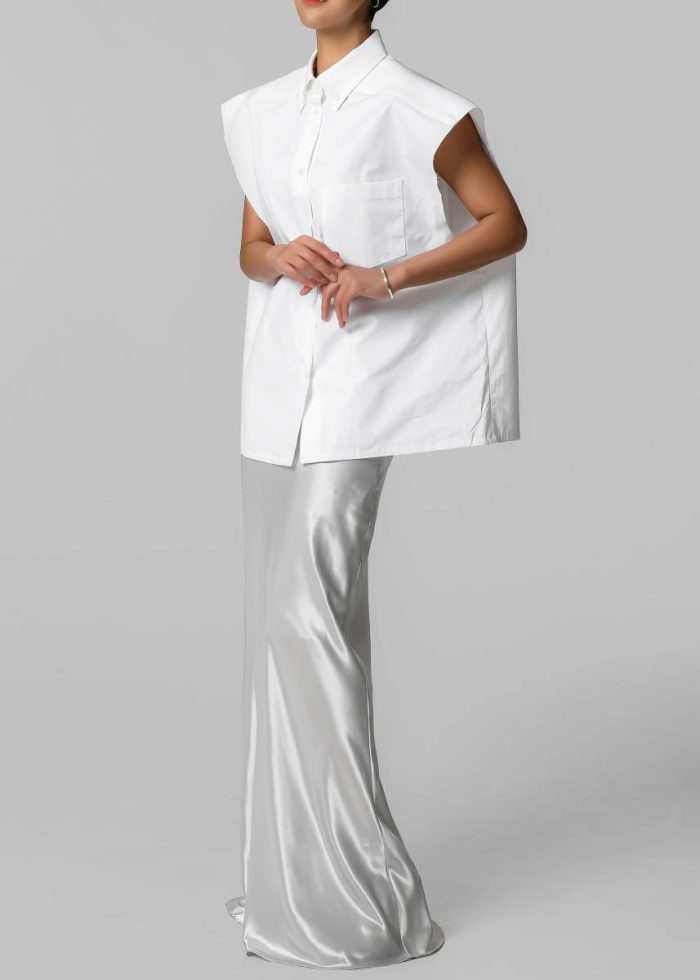 Tops Rae Sleeveless Button Down Shirt - White Women The Frankie Shop White