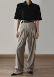 Tops Rane Padded Shoulder Polo - Black Black Women The Frankie Shop