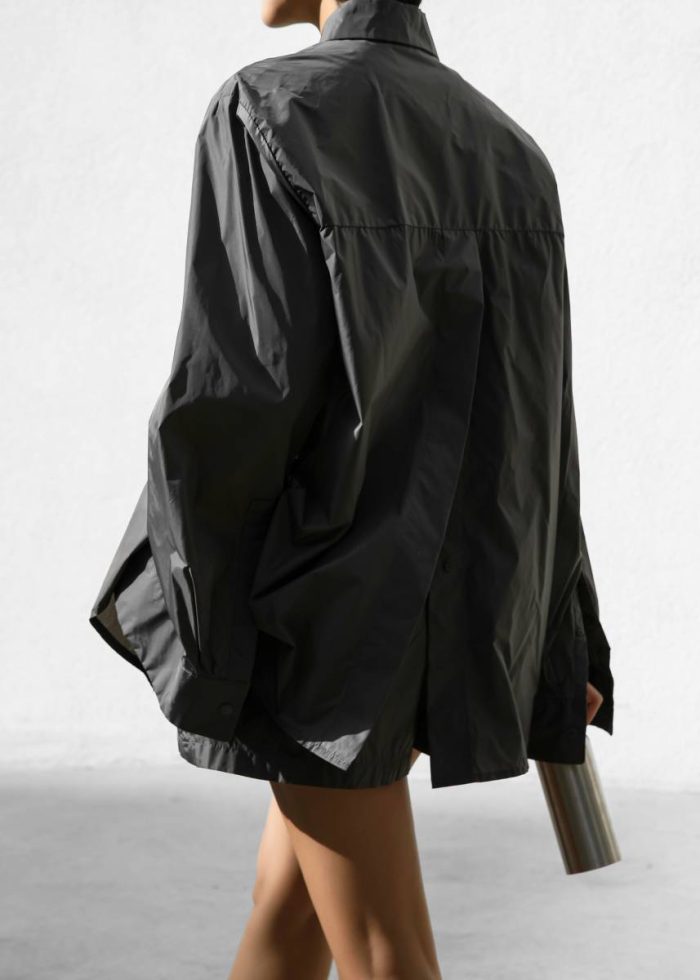 Tops The Frankie Shop Lucy Open Back Oversized Shirt - Charcoal Grey Women