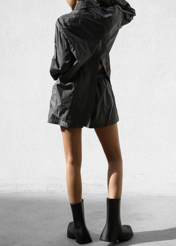 Tops The Frankie Shop Lucy Open Back Oversized Shirt - Charcoal Grey Women