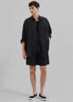 Tops The Frankie Shop Men Leland Silky Shirt - Black Black