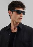Tops The Frankie Shop Men Leland Silky Shirt - Black Black